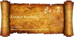 Csuka Kornél névjegykártya